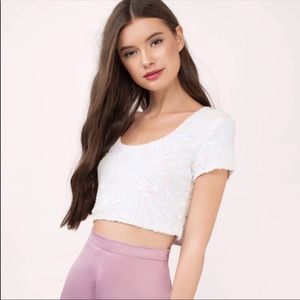 Tobi Sequin Crop Top
